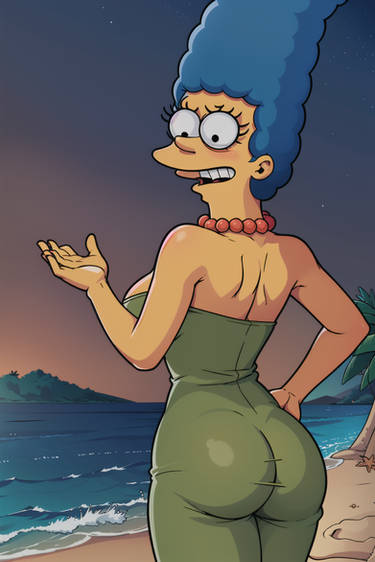 Marge Simpson - winter - tropical vacation #14