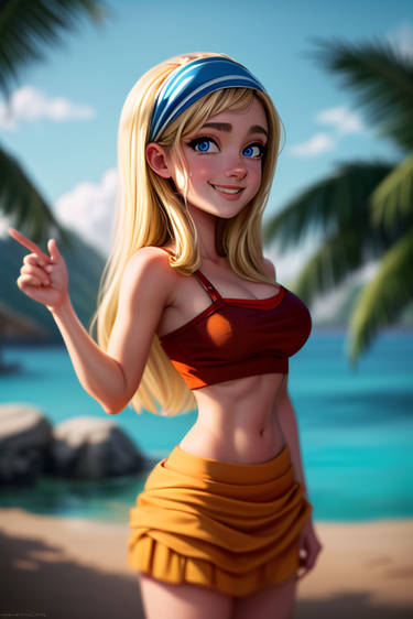 Lindsay (Total Drama) - cartoon concept (3D) #2