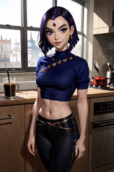 Raven (Teen Titans) - at home #3