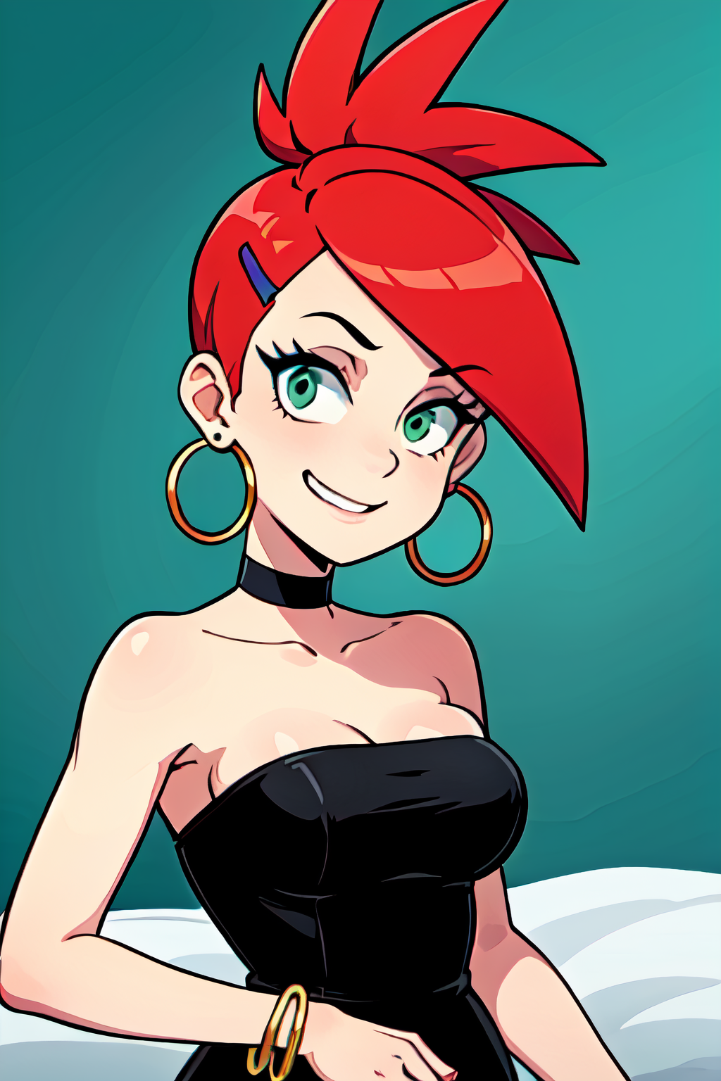 frankie foster black dress Frankie Foster en vestido negro en 3D