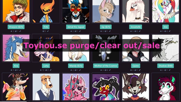 Toyhou.se purge/character sale