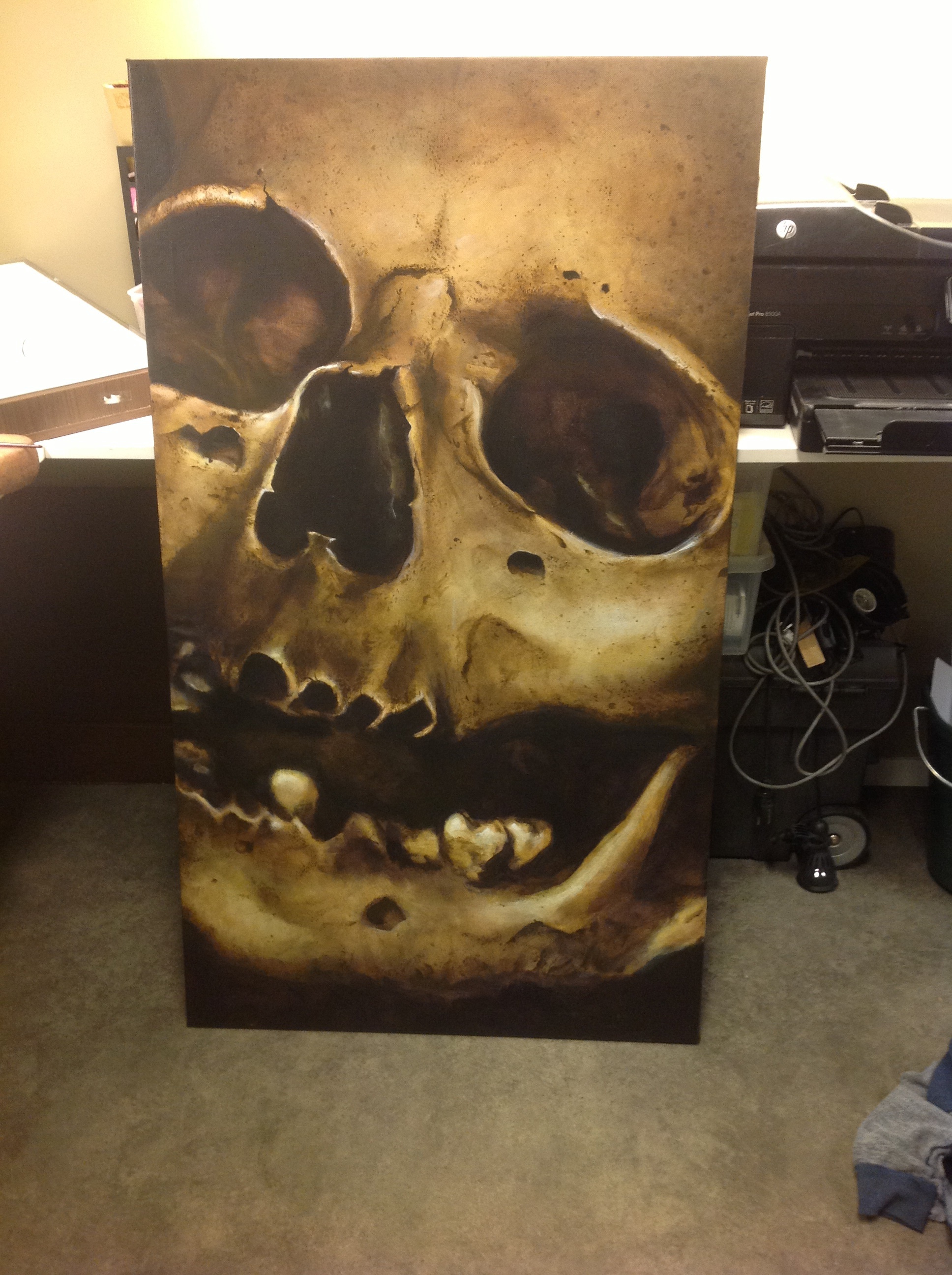 Large skull painting whaddup