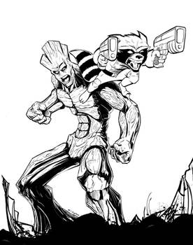 Groot and Rocket inks