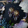 Steampunk/boho amethyst earrings