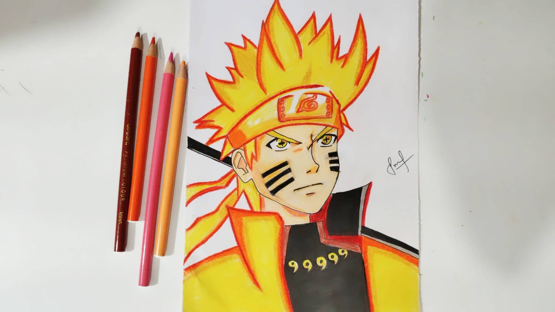 Easy anime sketch  how to draw naruto six paths sage mode half face easy  step-by-step 