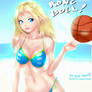 Anime girl brought the wrong ball to the beach