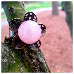 Rose Quartz Blossom Ring