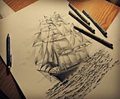 Pirate Ship (stippling)