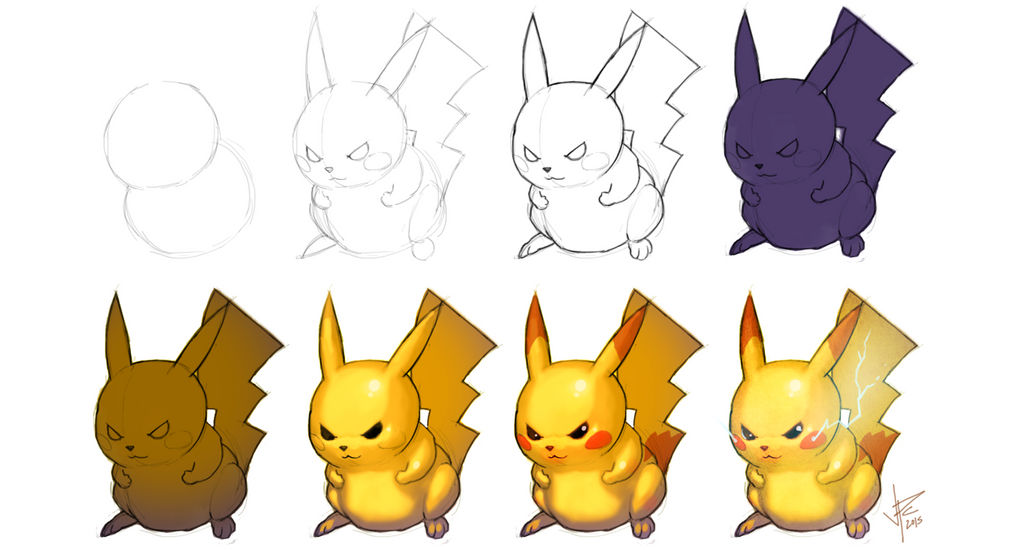 Pikachu Process by OldManLefty on DeviantArt