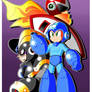 Mega Man, Proto Man, and Bass