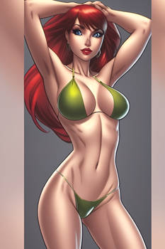 Mary Jane's Green Bikini--in the style of JSC