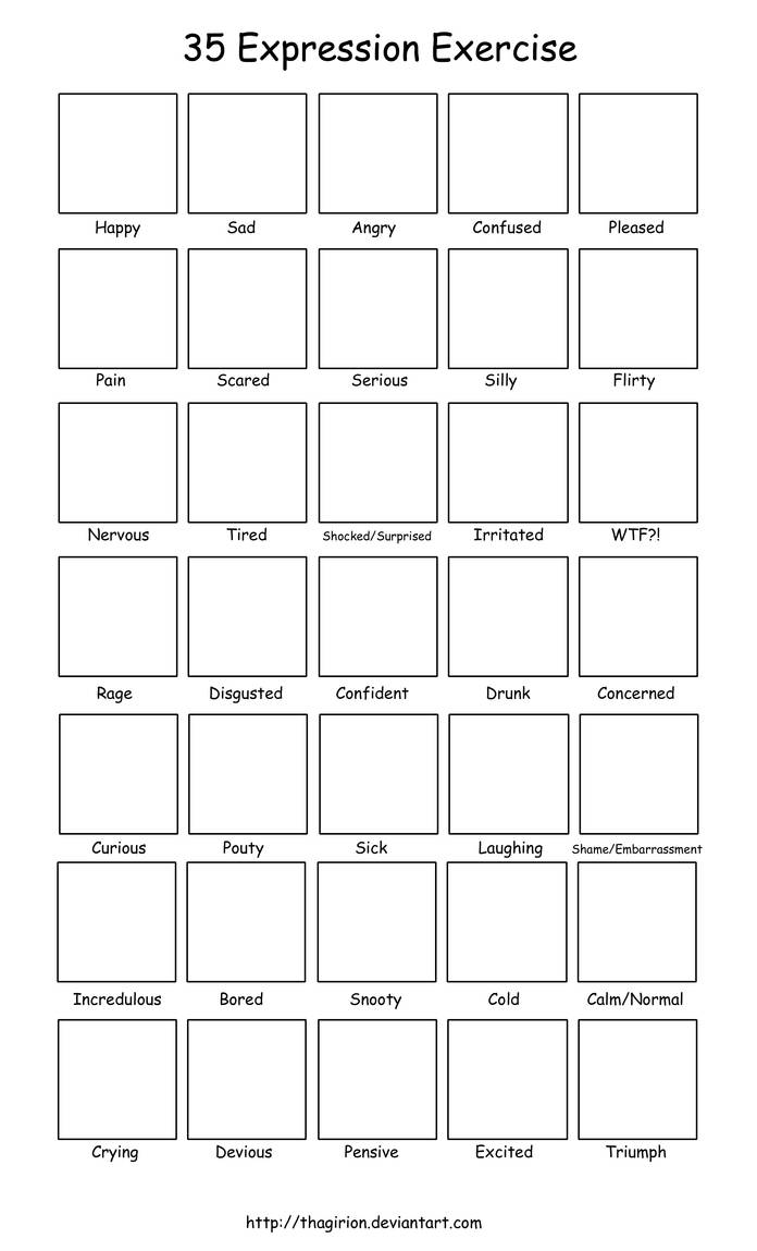35 Expressions Exercise by Thagirion on DeviantArt