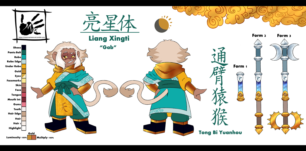 I used this Monkie Kid Oc Maker made by SonnieMed to make a oc for