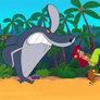 Zig chased by Sharko