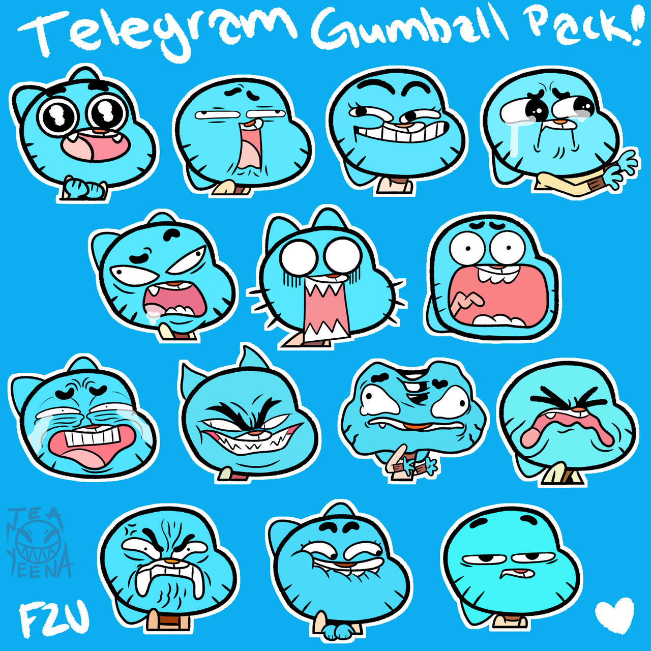 F2U Gumball Stickers for Telegram by EyonSplicer on DeviantArt