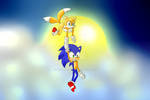 CONTES:SONIC AND TAILS FLYING IN THE SKY by natsgre