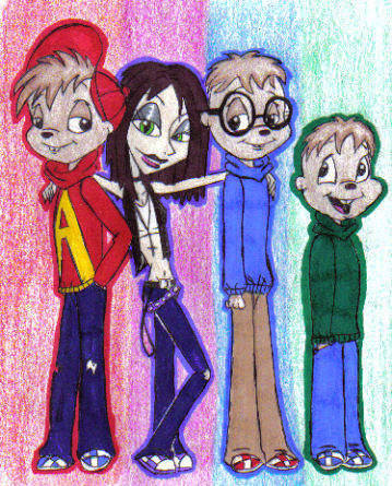 The Munks and Kaitlin as Teens