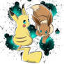 Galaxy Pikachu and Eevee