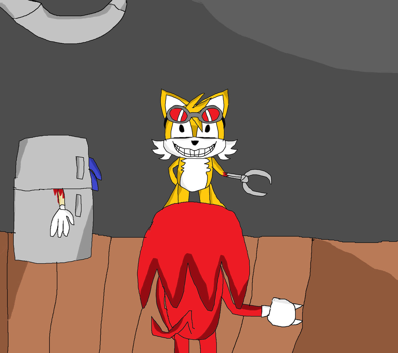 Pixilart - Tails doll is Scared at Furnace and Starved Eggman by  CutelittleUwU