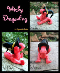 Witchy Dragonling - Polymer Clay Sculpture