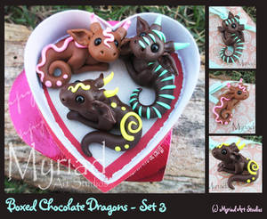 Chocolate Dragons 3 - Polymer Clay Sculpture