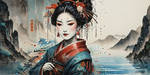 9. Japanese harmony - Watercolor Art