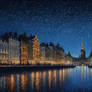 Christmas spirit of Pointillism