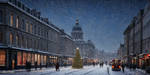Christmas spirit of Pointillism