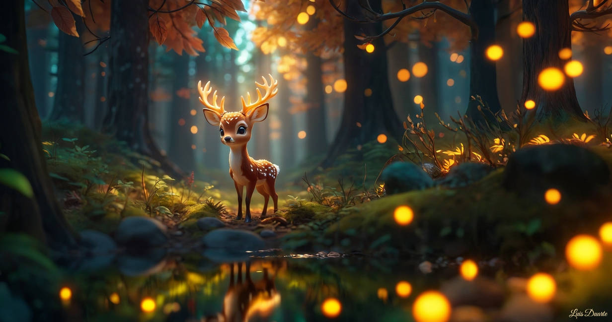 22. Tiny Deer With Luminous Antlers
