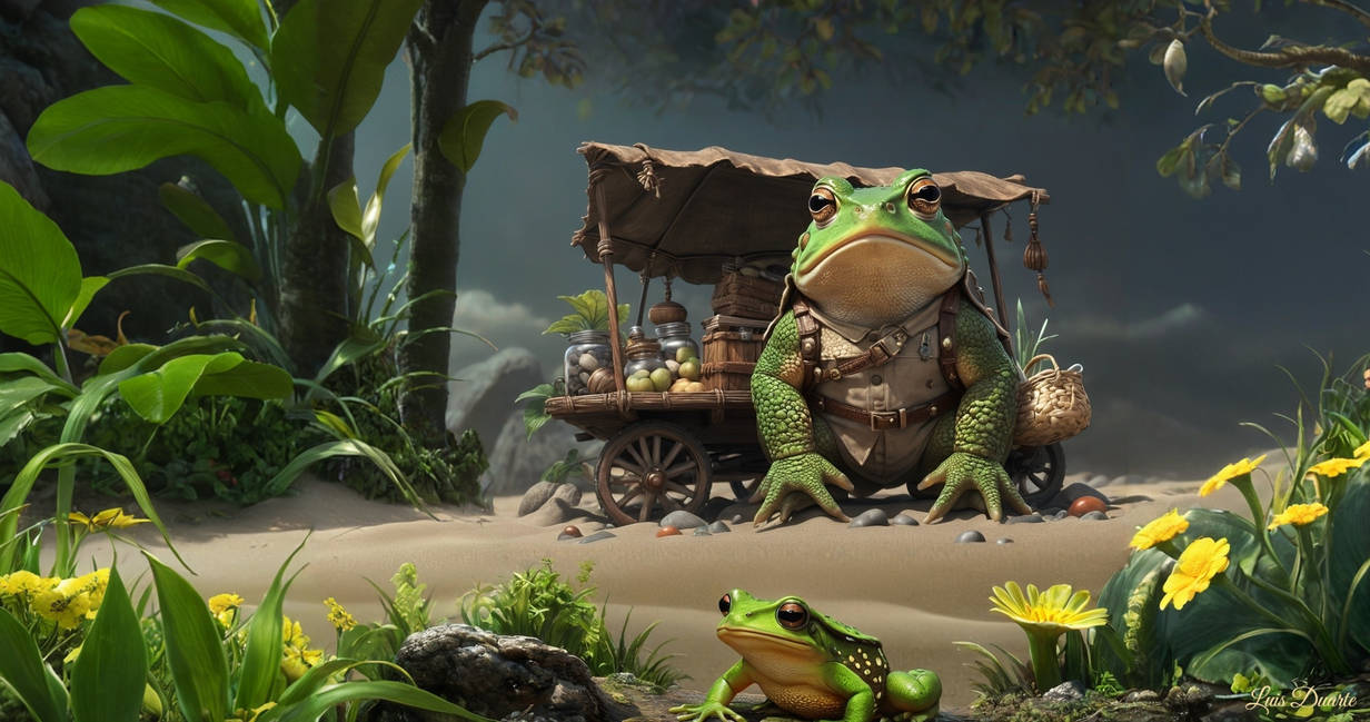 24The Tiny Traveling Toad Selling His Summer Wares