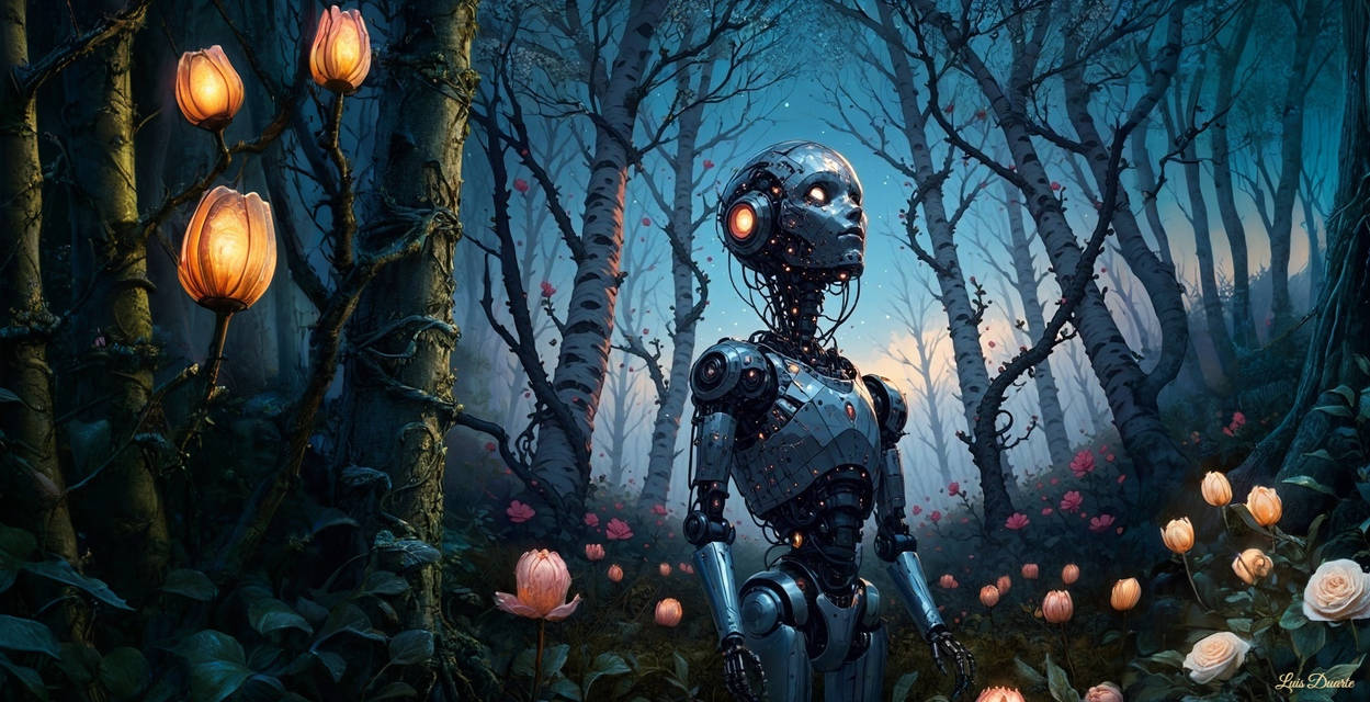 Lenticular Whispers - A Robot Among the Birches