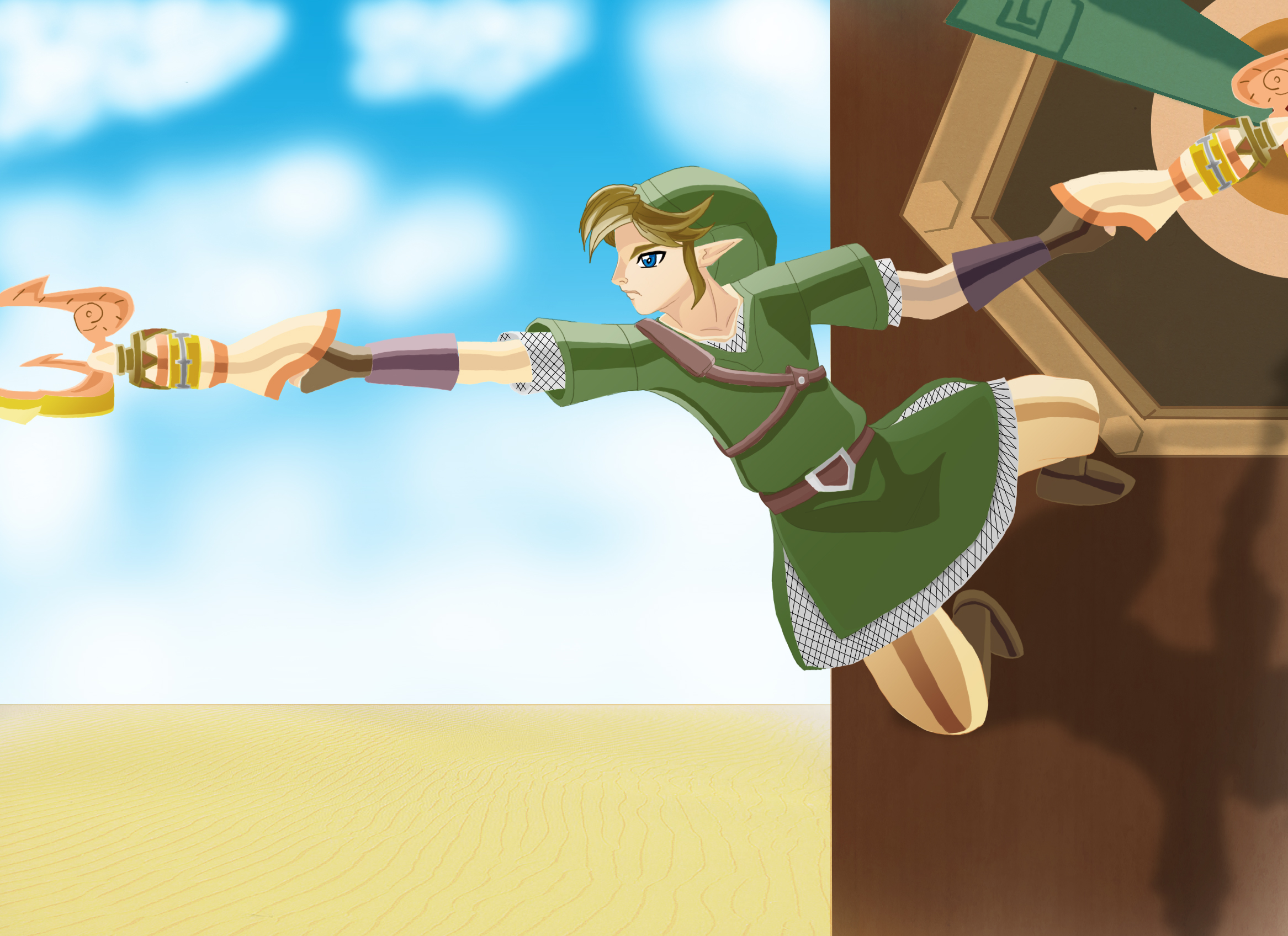 Link with double crawshot - Skyward Sword