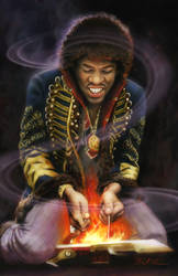 Jimi Hendrix on Fire