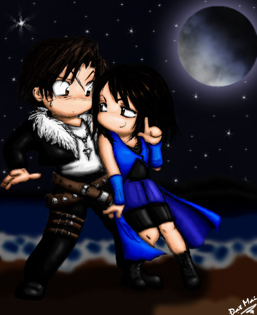 Chibi Squall and Rinoa