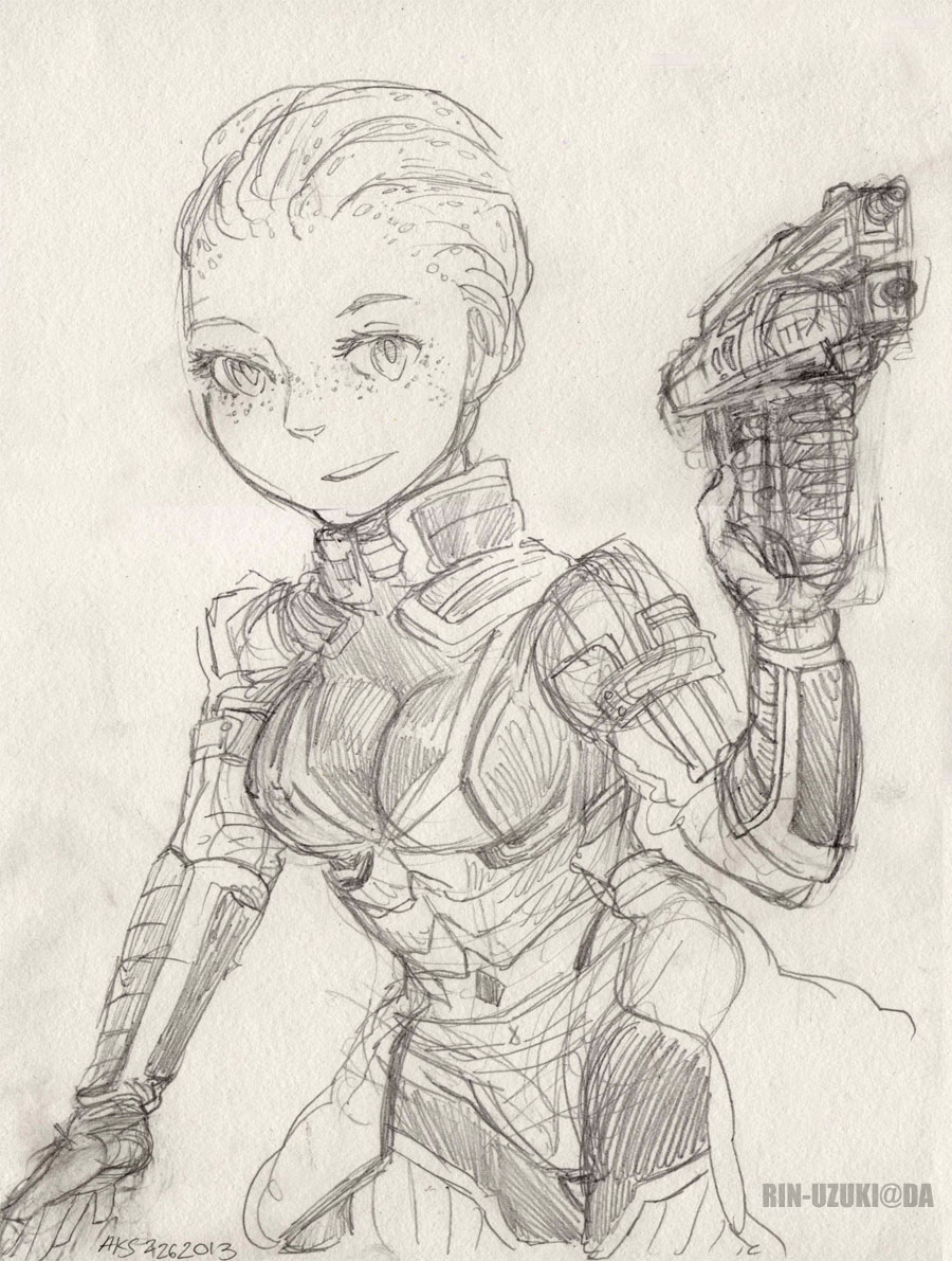 commission - Mass Effect: Liara (pencil)