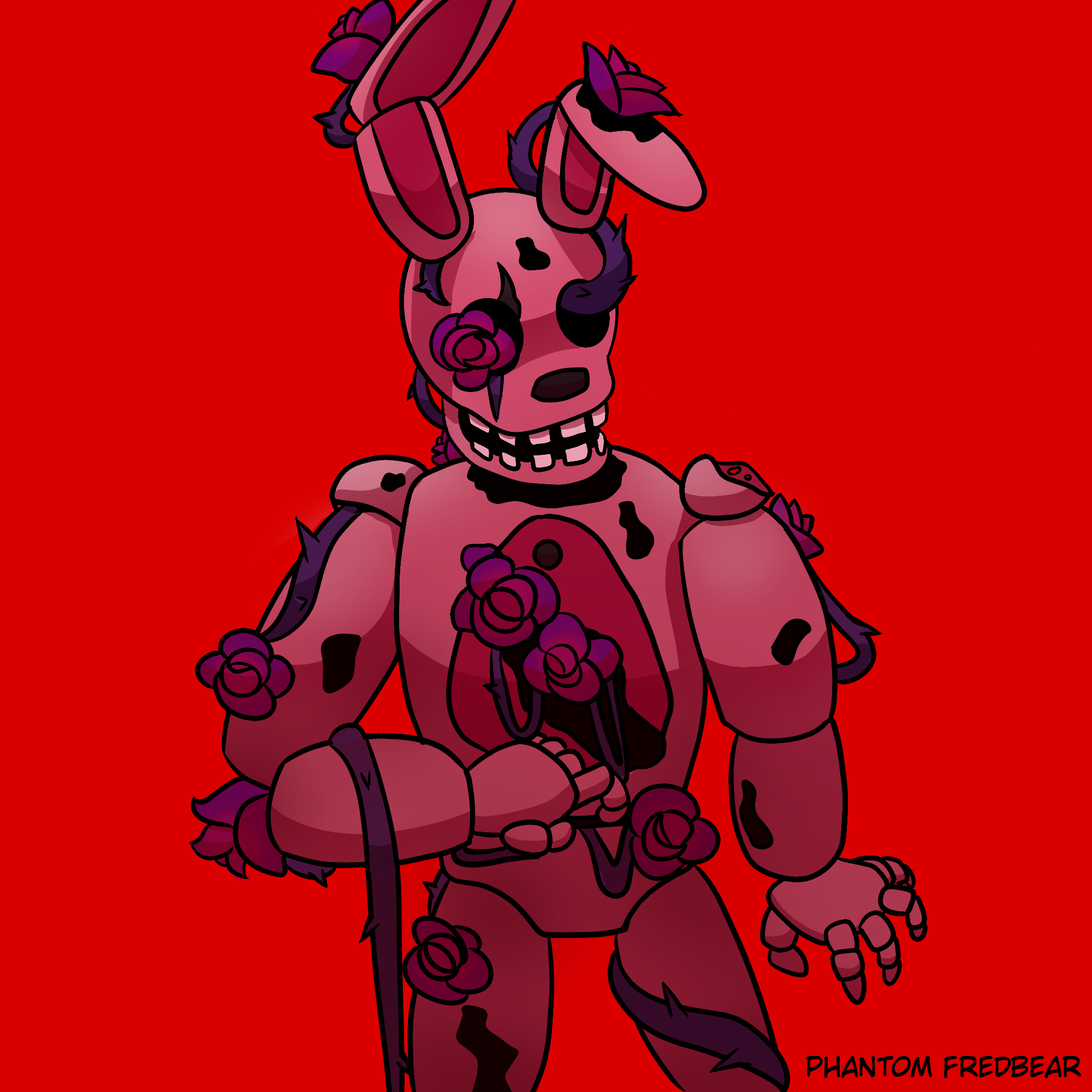 Pink Springtrap springtrap with roses DTIYS (FNAF) by phant0mFredbear on DeviantArt