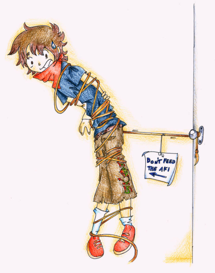 Anime boy tied up