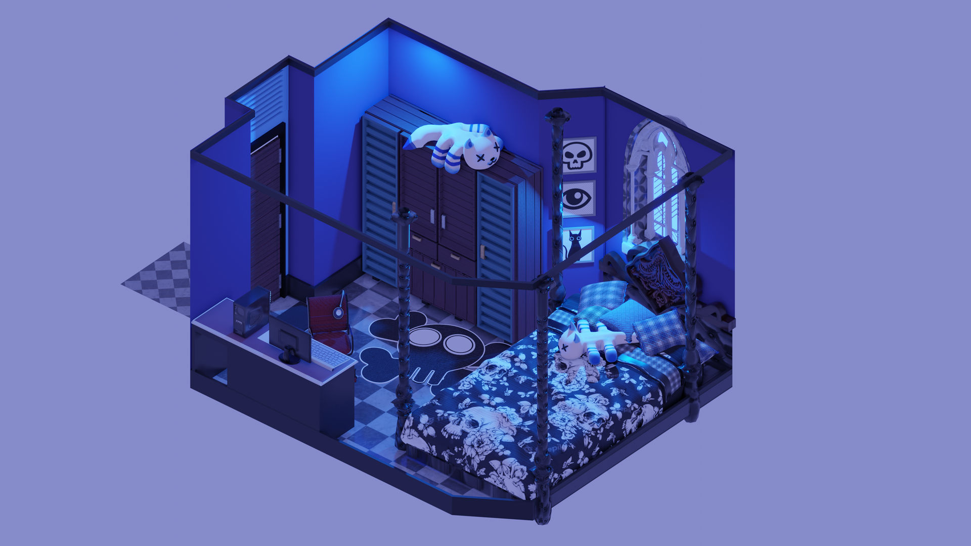 Gothic Room Axonometric by UnforbiddenNA on DeviantArt