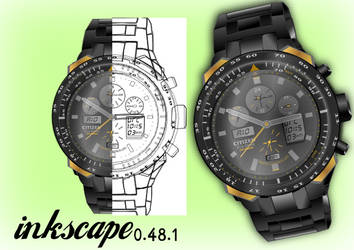 Citizen Ecodrive skyhawk made with Inkscape