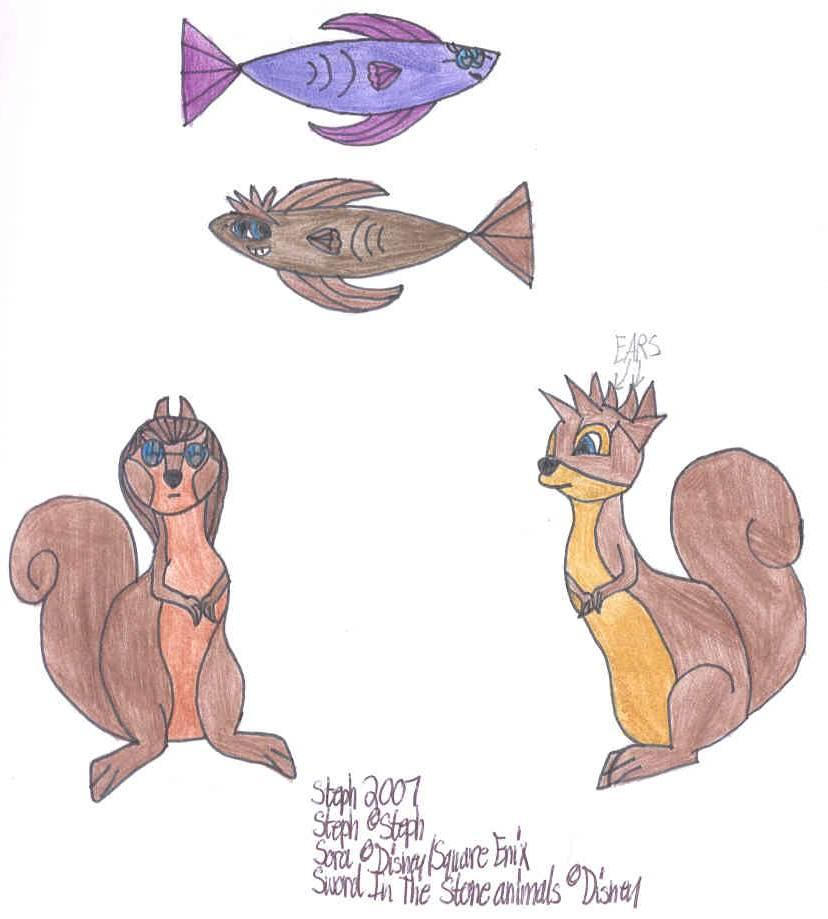 Steph Sora fish and squirrels by CharacterTamerSteph on DeviantArt