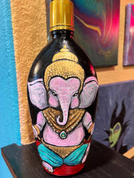 Ganesha bottle painting 