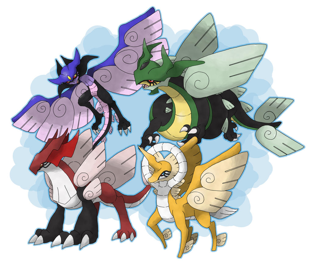 Commission - Legendary quartet by Cid-Fox on DeviantArt. (Leggende Pokemon Arceus)