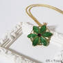 Rosette flower green pendant