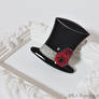 Top hat with roses brooch