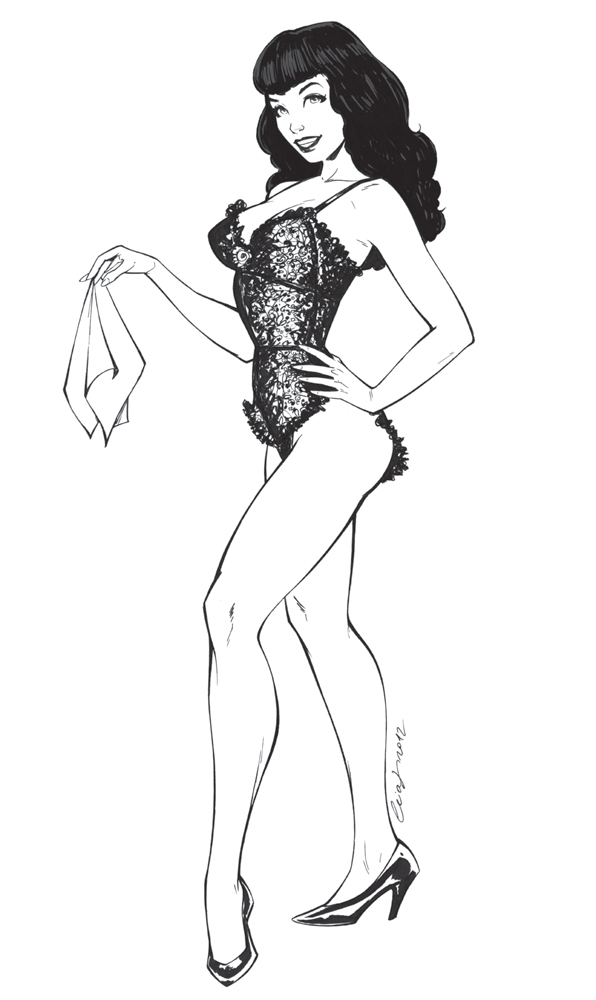 Bettie Page Lineart