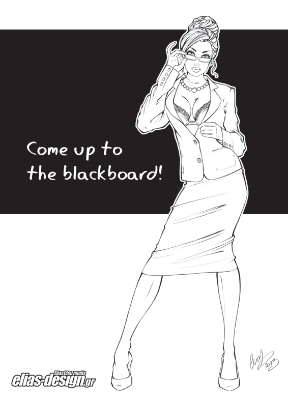 Come up to the Blackboard lineart