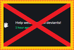 Anti Help welcome new deviants stamp (gold)