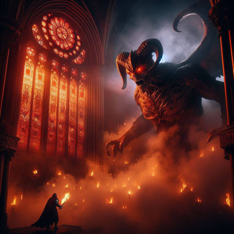 Knight Vs Devil Devil and knight in a unhoky cathedral 2 by Gronono57 on DeviantArt