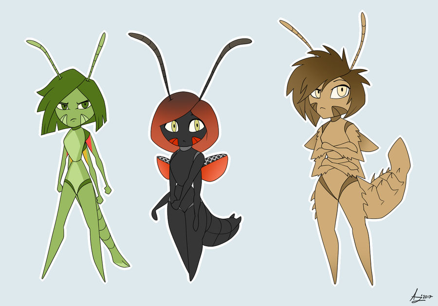 Stick Insect Cartoon Characters Stick insect character designs by LuminousDazzle on DeviantArt