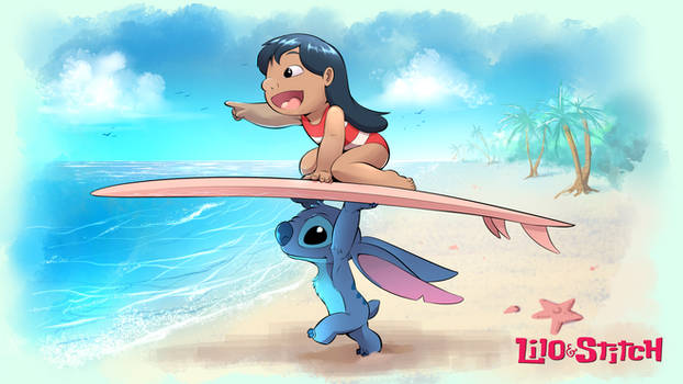 Lilo And Stitch at the Beach